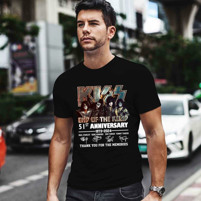 Kiss Band 51St Anniversary 1973 2024 Signature 0 T Shirt