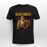 Kurt Cobain Nirvana Acoustic Portrait Rock Band 4 T Shirt 1