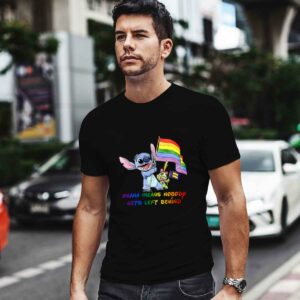 LGBT Stitch Ohana Means Nobody Gets Left Behind Flag 0 T Shirt