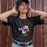 LGBT Stitch Ohana Means Nobody Gets Left Behind Flag 1 T Shirt