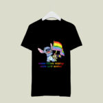 LGBT Stitch Ohana Means Nobody Gets Left Behind Flag 2 T Shirt