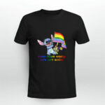 LGBT Stitch Ohana Means Nobody Gets Left Behind Flag 3 T Shirt