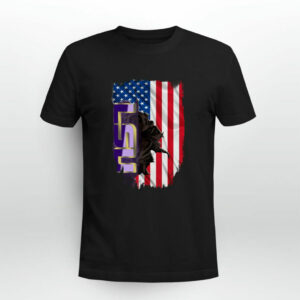 LSU Tigers American flag 0 T Shirt 1