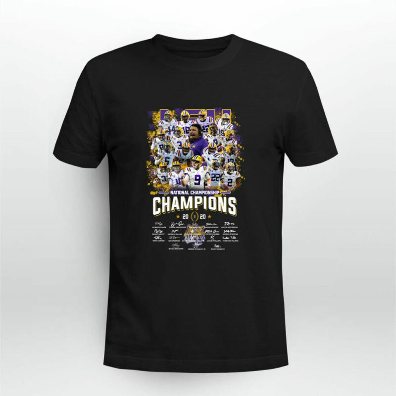 Lsu Tigers Champions National Championship 2020 Players Signature 0 T Shirt