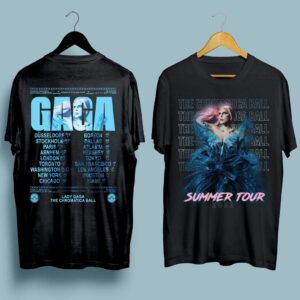 Lady Gaga The Chromatica Ball Summer Tour 2022 Double Sided Front 4 T Shirt