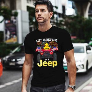 Life Is better In A Jeep Duck American Flag Firework 0 T Shirt