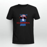Llamerica llama with American flag headband 1496 T Shirt