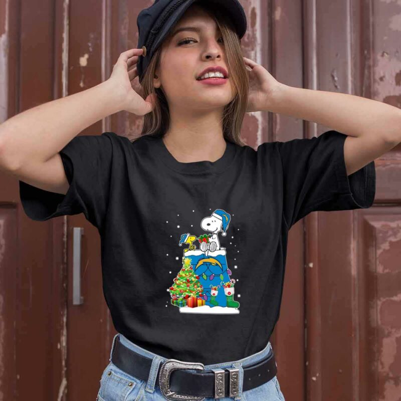 Los Angeles Chargers Snoopy Woodstock Christmas 0 T Shirt