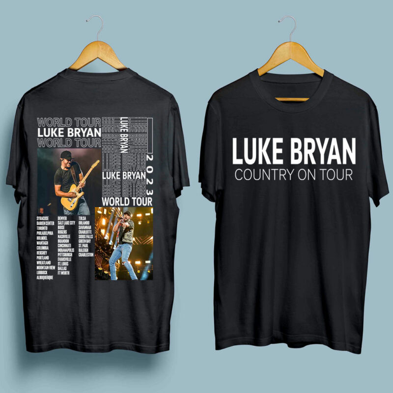 Luke Bryan Country On Tour 2023 Luke Bryan Music Concert Double Sides Front 4 T Shirt