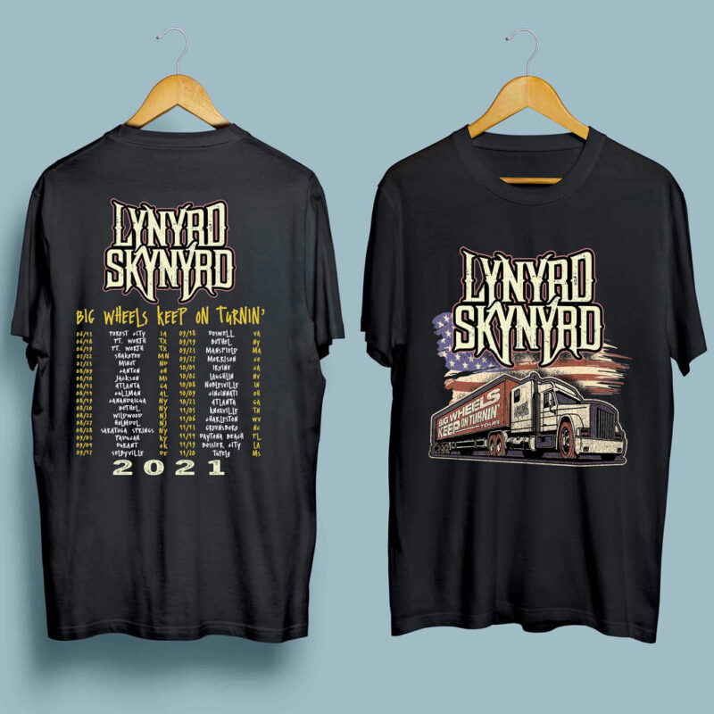 Lynyrd Skynyrd Big Wheels Keep On Turnin Concert Tour Front 4 T Shirt