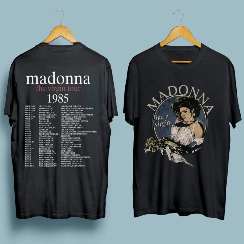 Madonna The Virgin Tour 1985 Front 4 T Shirt