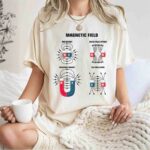Magnetic Field Bar Magnet Unlike Poles Attract Horseshoe Magnet Like Poles Repel 1 T Shirt
