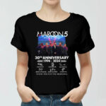 Maroon 5 30th Anniversary 1994 2024 Thank You For The Memories Signatures 4 Women T Shirt