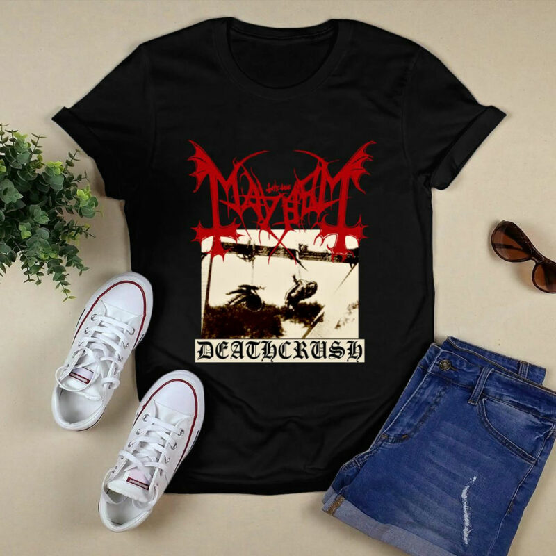 Mayhem Deathcrush Black Metal Band Front 4 T Shirt