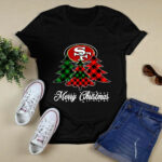 Merry Christmas Tree Football Team SanFrancisco 49er Fan 2 T Shirt