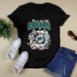 Miami Dolphins All Time Greats Signatures 4 T Shirt