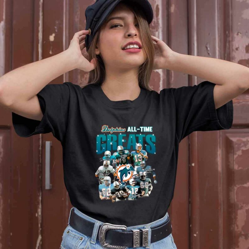 Miami Dolphins Alltime Greats Players Signatures 0 T Shirt