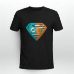 Miami Dolphins And Miami Hurricanes Superman 4 T Shirt