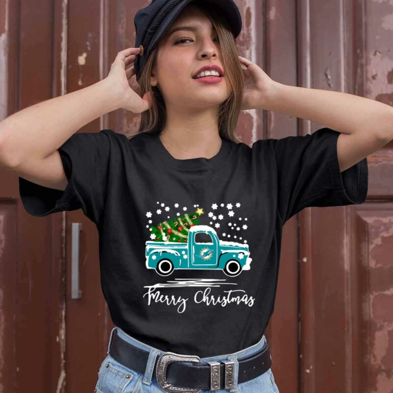 Miami Dolphins Car With Christmas Tree Merry Christmas 0 T Shirt