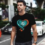 Miami Dolphins Heart Glitter 1 T Shirt