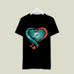 Miami Dolphins Heart Glitter 4 T Shirt