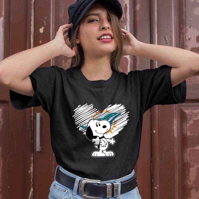 Miami Dolphins Snoopy In My Heart Football 0 T Shirt