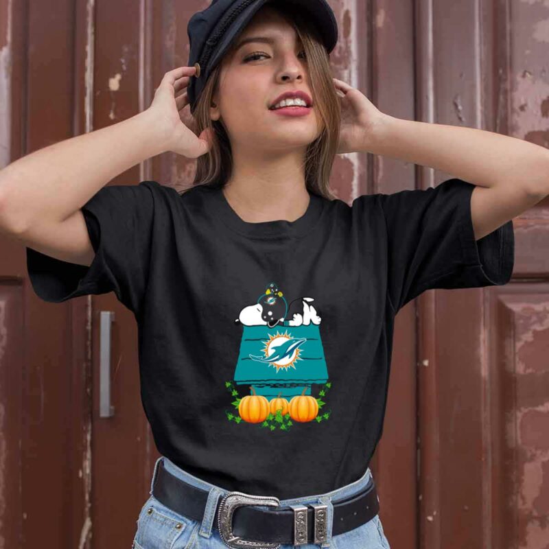 Miami Dolphins Snoopy Pumpkin House 0 T Shirt
