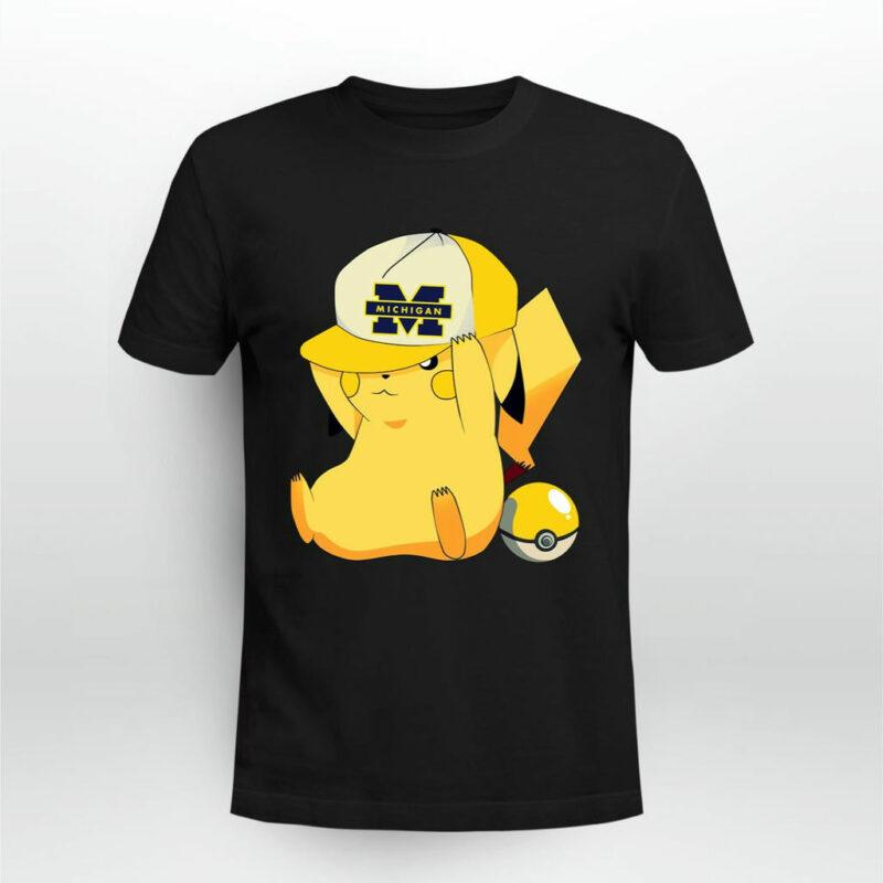 Michigan Wolverines Pikachu Pokemon 0 T Shirt