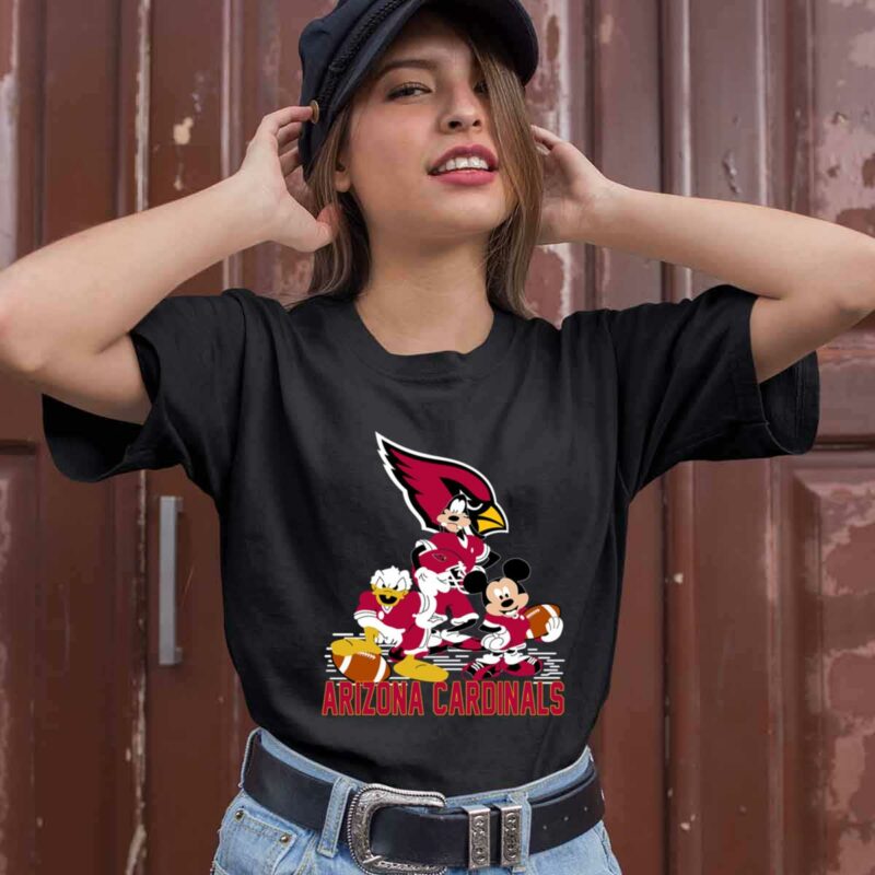Mickey Donald Goofy Arizona Cardinals 0 T Shirt