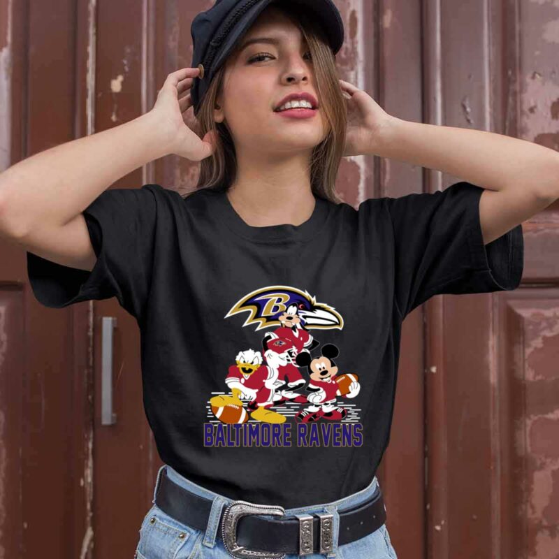 Mickey Donald Goofy Baltimore Ravens 0 T Shirt