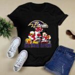 Mickey Donald Goofy Baltimore Ravens 3 T Shirt