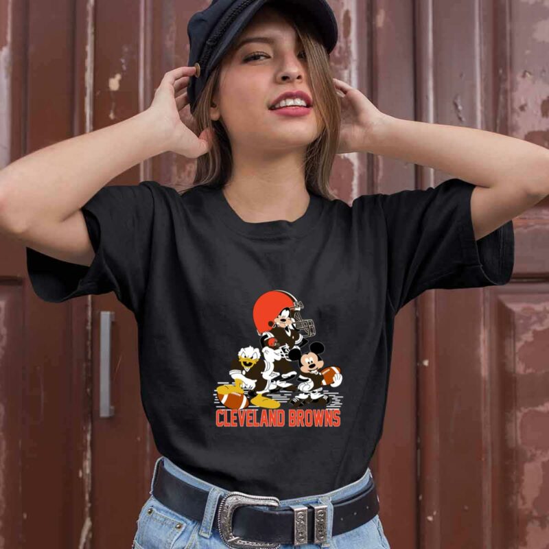 Mickey Donald Goofy Cleveland Browns 0 T Shirt