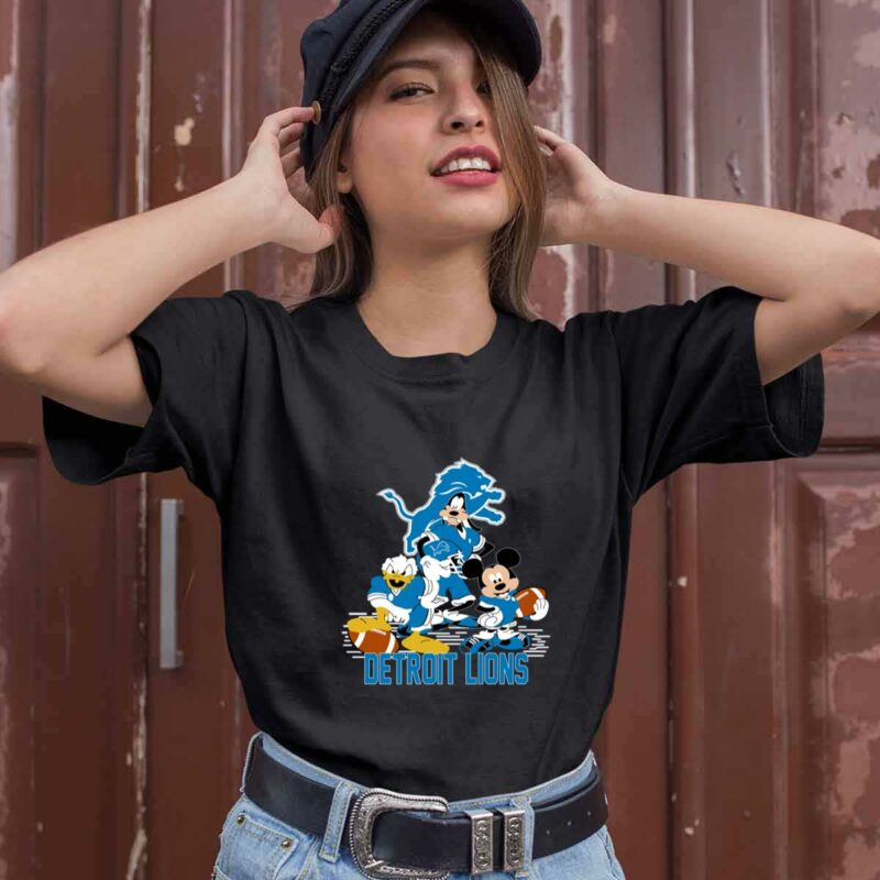Mickey Donald Goofy Detroit Lions 0 T Shirt