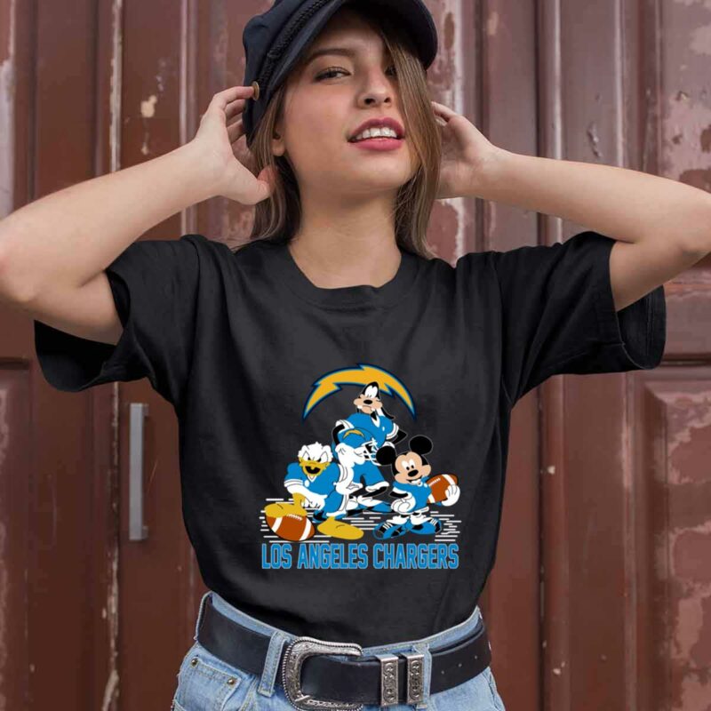 Mickey Donald Goofy Los Angeles Chargers 0 T Shirt