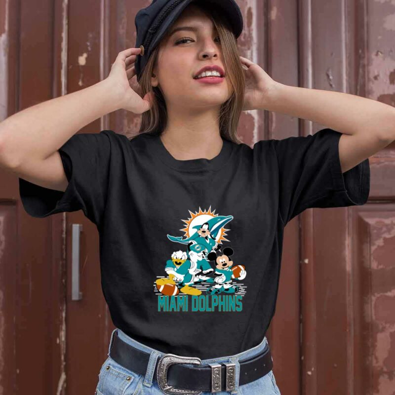 Mickey Donald Goofy Miami Dolphins 0 T Shirt
