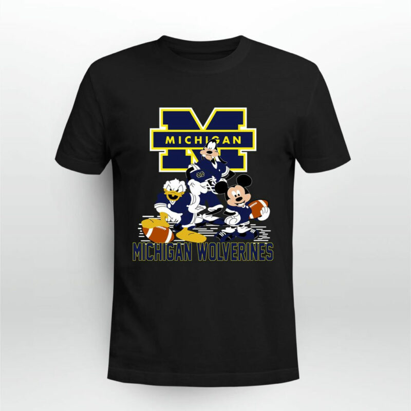 Mickey Donald Goofy Michigan Wolverines 0 T Shirt