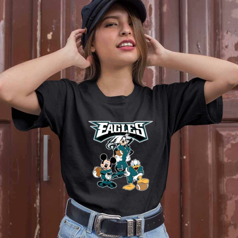 Mickey Donald Goofy The Three Philadelphia Eagles Football 0 T Shirt