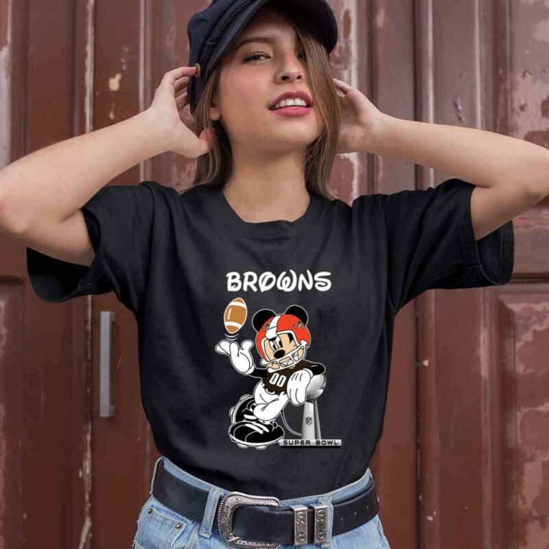 Mickey Mouse Cleveland Browns 0 T Shirt