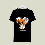 Mickey Mouse Hug Heart Clemson Tigers Logo 1 T Shirt