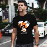 Mickey Mouse Hug Heart Clemson Tigers Logo 2 T Shirt
