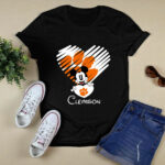 Mickey Mouse Hug Heart Clemson Tigers Logo 4 T Shirt