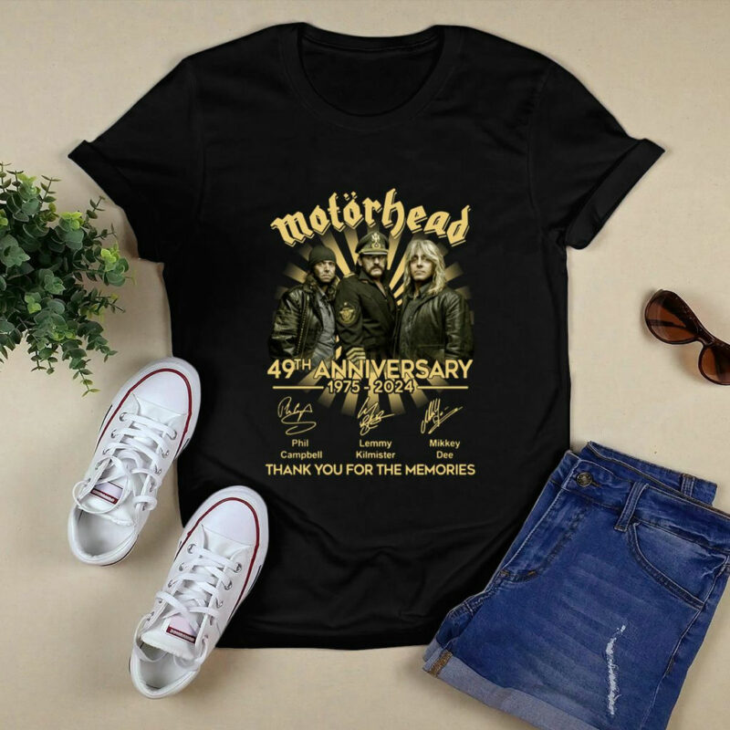 Motorhead 49Th Anniversary 1975 2024 Thank You For The Memories Rock Music Fans Signatures 0 T Shirt