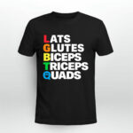 Muscle Alphabet Lats Glutes Biceps Triceps Quads Lgbtq 2 T Shirt