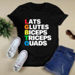 Muscle Alphabet Lats Glutes Biceps Triceps Quads Lgbtq 4 T Shirt