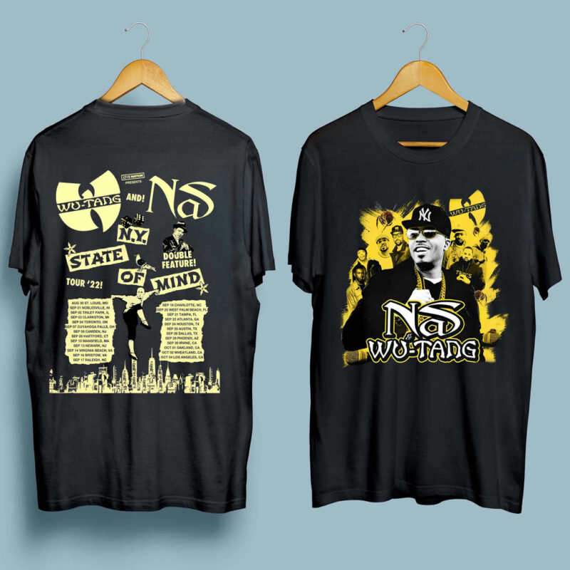 Nas Wu Tang State Of Mind Tour 2022 Front 4 T Shirt