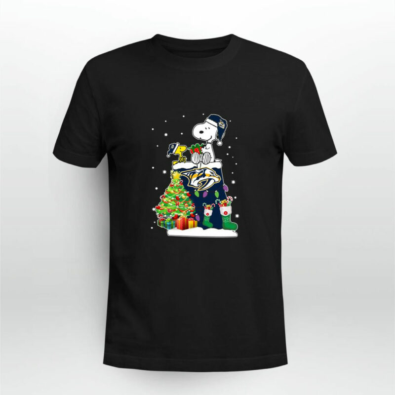 Nashville Predators Snoopy Woodstock Christmas 0 T Shirt