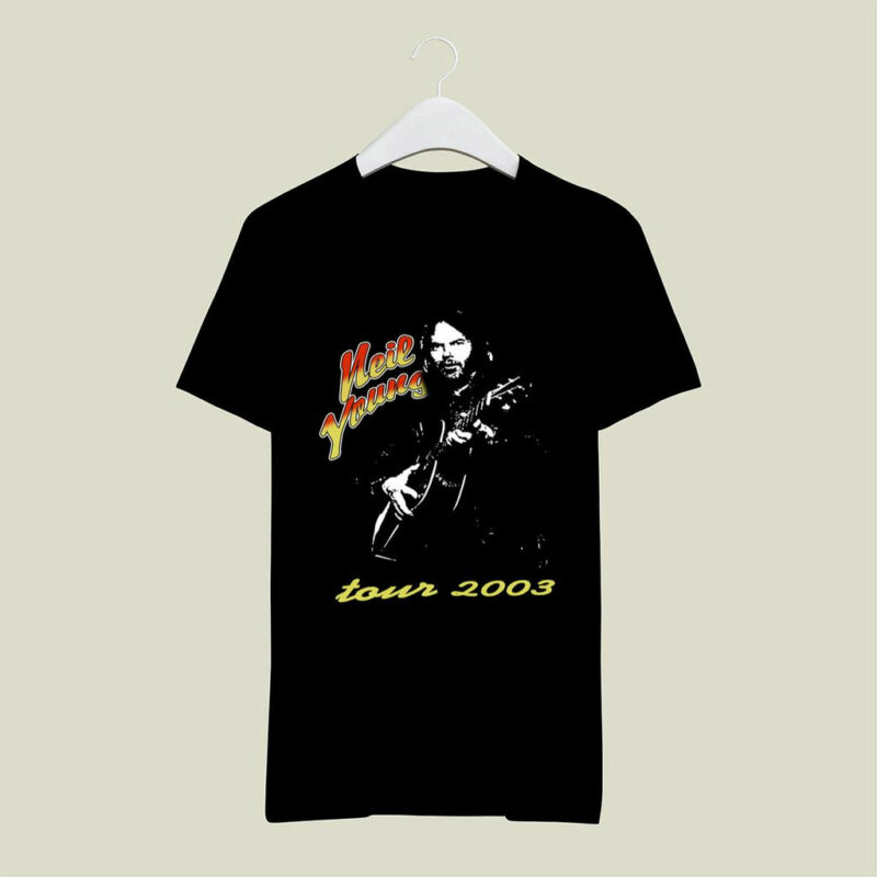 Neil Young Crazy Horse 2003 Concert Elvis Costello Front 4 T Shirt
