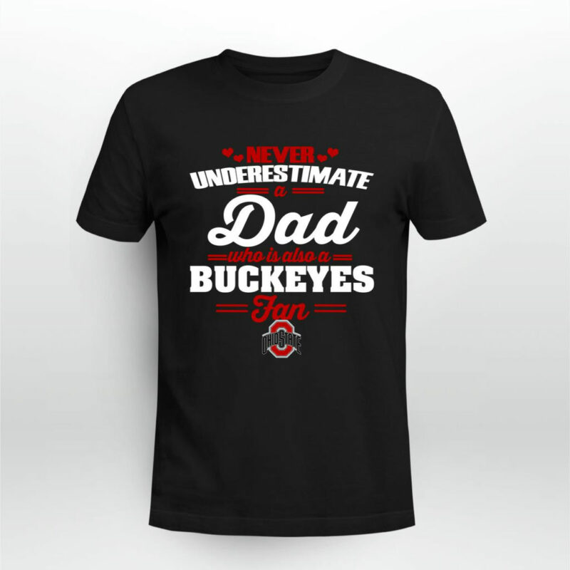 Never Underestimate A Dad Who Is Also An Ohio State Buckeyes Fan 0 T Shirt