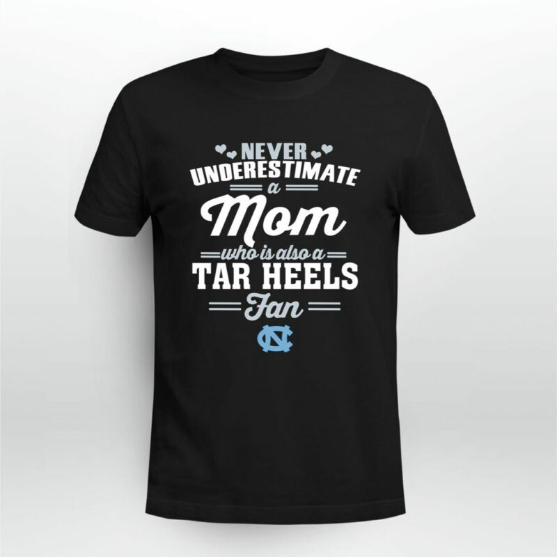 Never Underestimate A Mom Who Is Also A North Carolina Tar Heels Fan 0 T Shirt