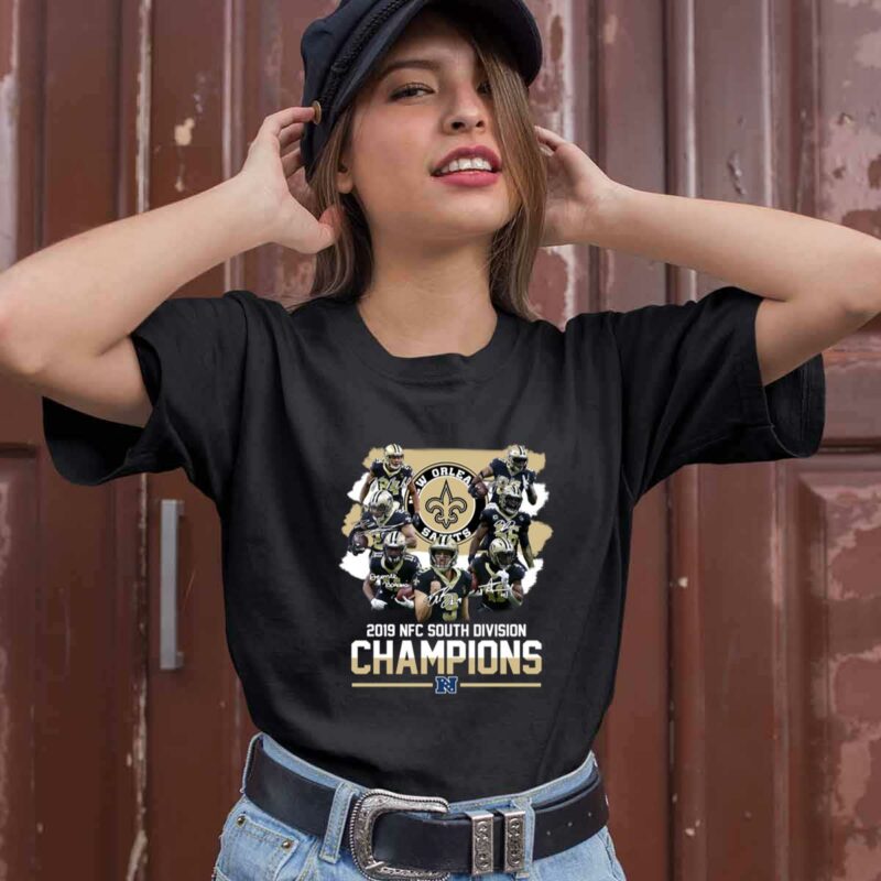 New Orleans Saints 2019 Nfc South Division Champions Signature 1 0 T Shirt